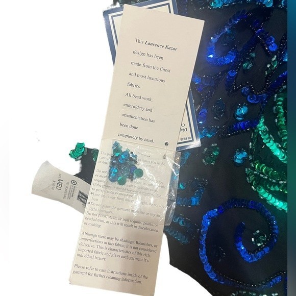 Laurence Kazar Vintage Beaded Silk Sequin Jacket 80s Glam Medium - Picture 7 of 10